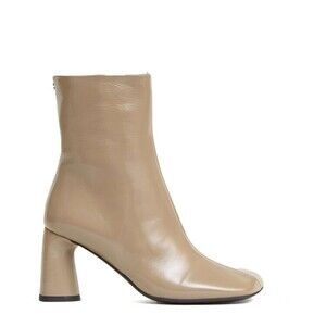 Halmanera Smooth Leather Ankle Boots With Cylindrical Block Heel - NWT